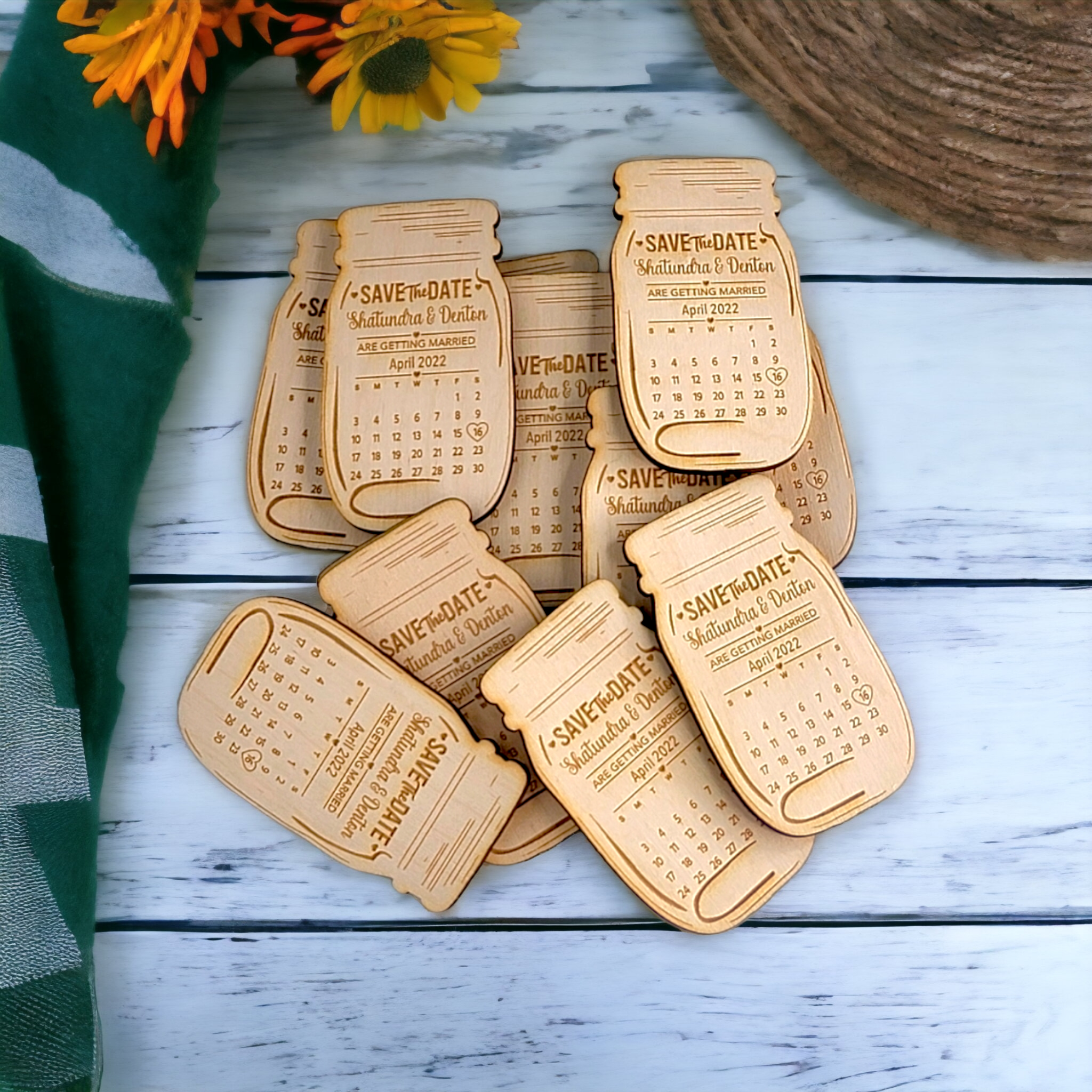 Wood Save The Date Magnet
