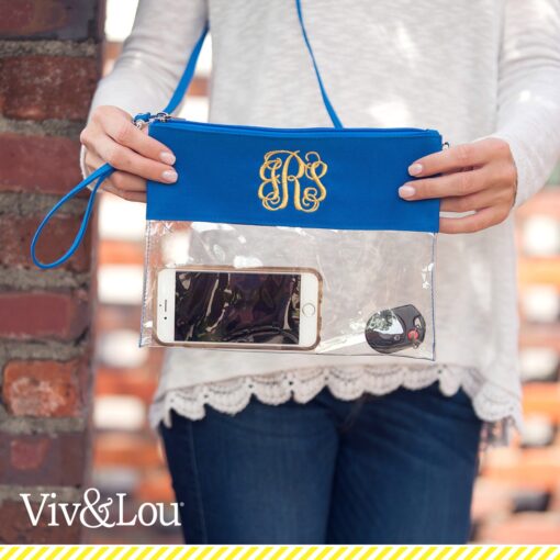 Royal Blue Clear Zip Pouch