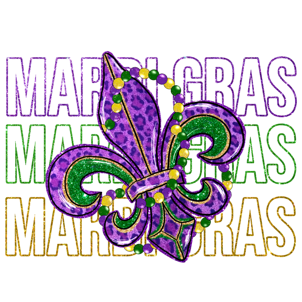 Mardi Gras Fleur De Lis Dtf Transfer Mastermind Printing Llc 