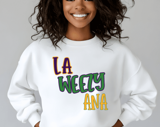 LaWeezyAna Shirt, Mardi Gras Sweatshirt, NOLA Parade Sweater, Louisiana New Orleans Purple Green and Gold Shirt, NOLA Parade Gift (Copy) - Image 4