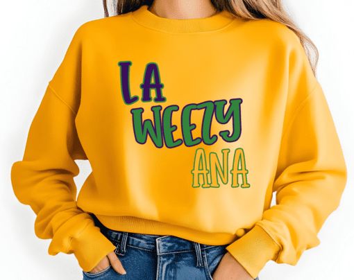 LaWeezyAna Shirt, Mardi Gras Sweatshirt, NOLA Parade Sweater, Louisiana New Orleans Purple Green and Gold Shirt, NOLA Parade Gift (Copy)